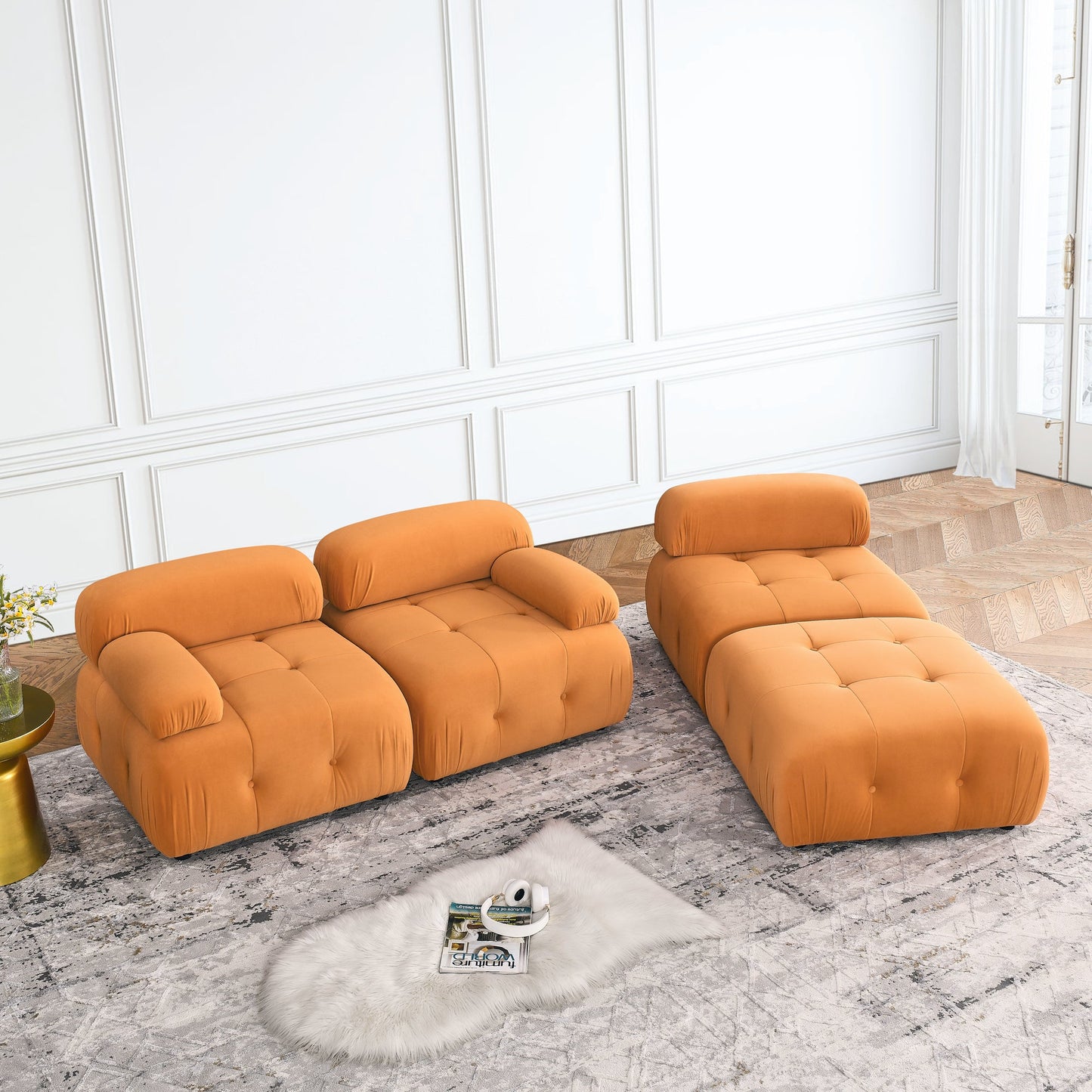 Orange Glamour Galaxy Luxe Sectional