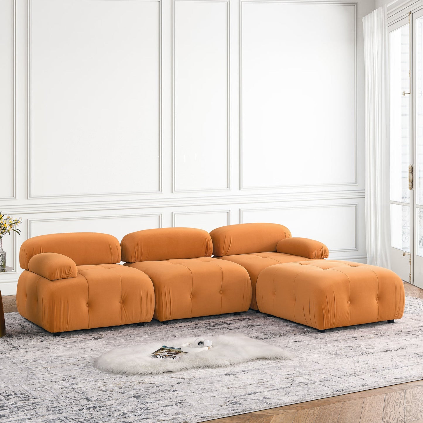 Orange Glamour Galaxy Luxe Sectional