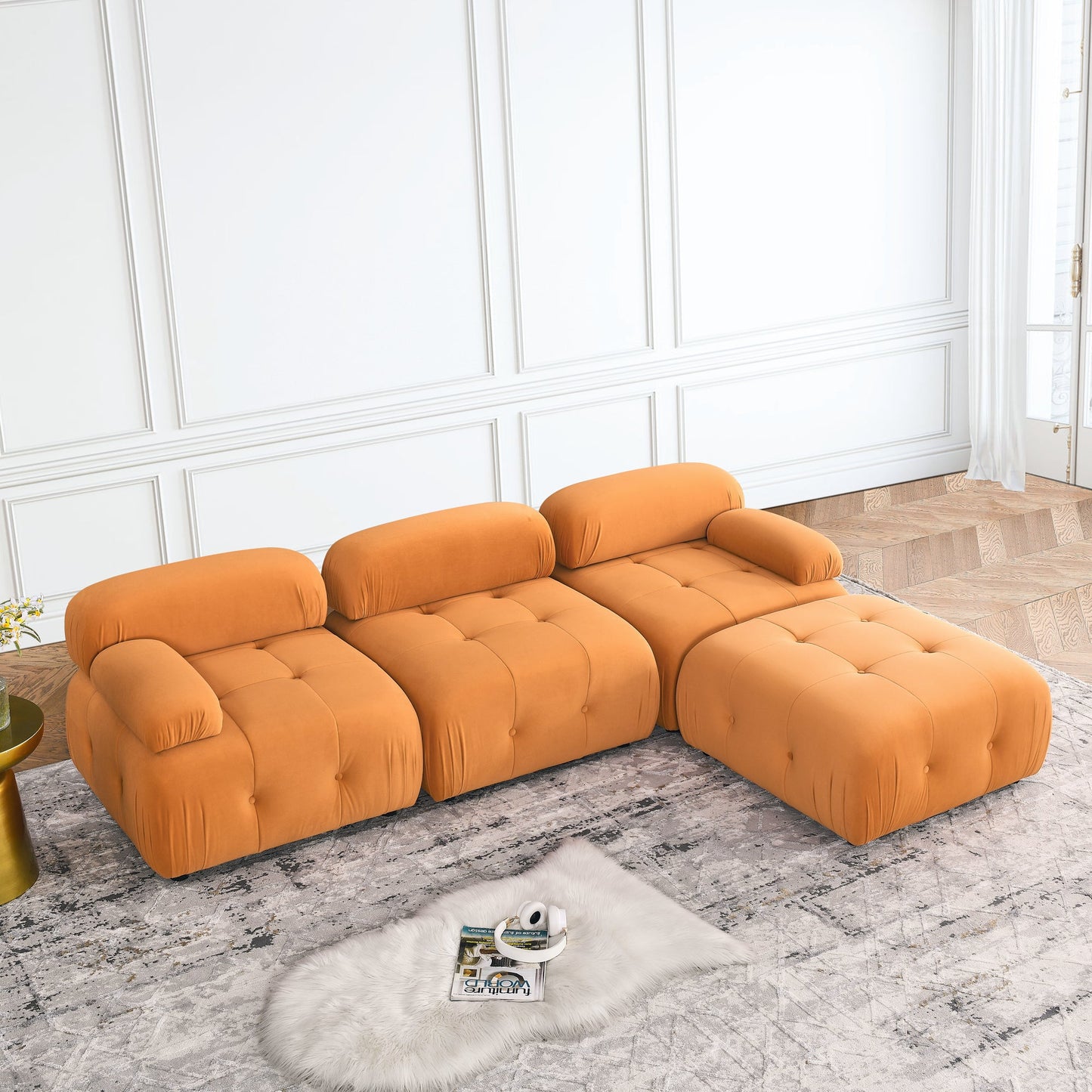 Orange Glamour Galaxy Luxe Sectional