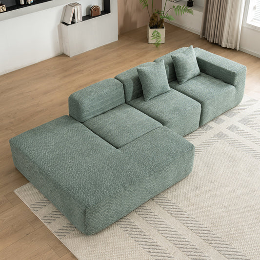 116.5" Sectional Sofa Full-compressed Sofa Couch Free-combined Sofa